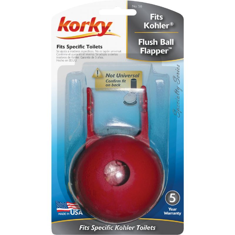 Korky Kohler Flush Ball Toilet Flapper Red