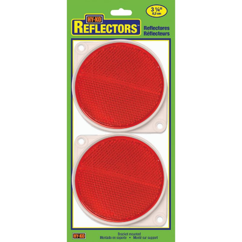 Hy-Ko Bracketed Nail-On Reflector 3-1/4 In. Dia., Red