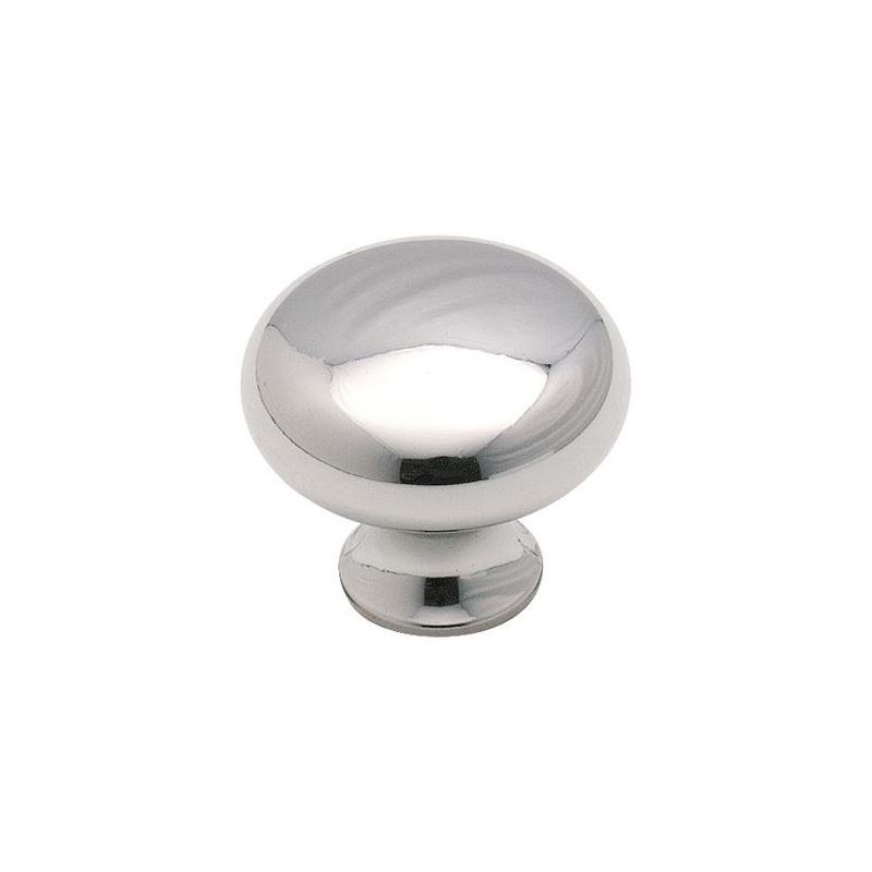 Amerock BP85326 Cabinet Knob, 1 in Projection, Zinc, Polished Chrome 1-3/16 In