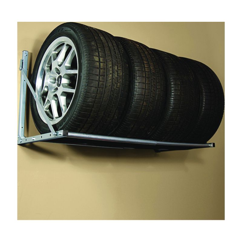 Knape &amp; Vogt 01031 Foldable Tire Loft, Steel, Silver