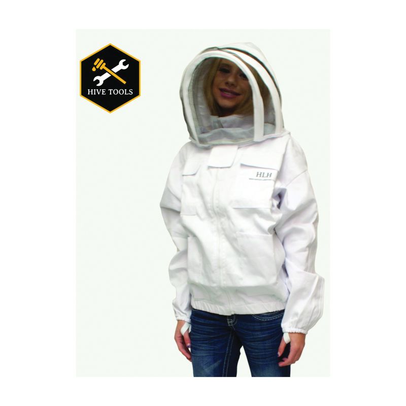 Harvest Lane Honey CLOTHSJM-102 Beekeeper Jacket with Hood, M, Zipper, Polycotton, White M, White