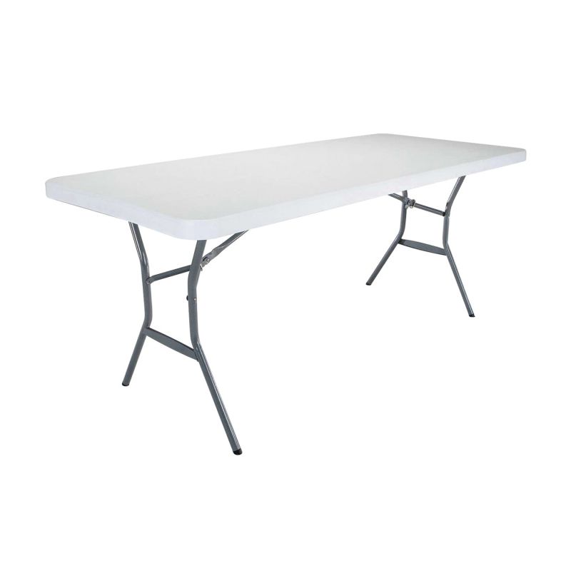 Lifetime Products 2924 Folding Table, Steel Frame, Polyethylene Tabletop, Gray/White Gray/White