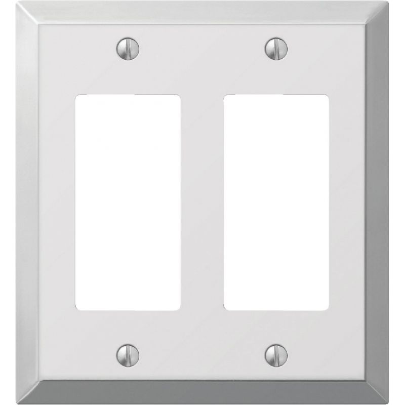 Amerelle Stamped Steel Rocker Decorator Wall Plate Polished Chrome
