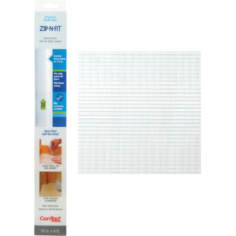 Con-Tact Zip-N-Fit Non-Adhesive Shelf Liner Clear