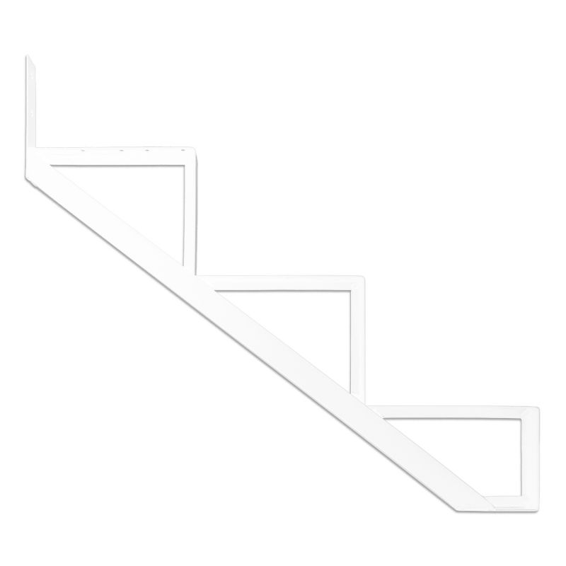 Pylex 14023 Stair Riser, 27-1/4 in L, 60 in W, Aluminum, White, Powdered White