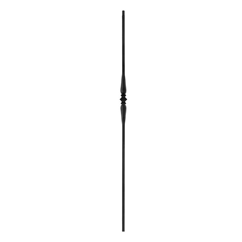 Nuvo Iron SQI1CS Single Collar and Spoon Stair Baluster, 44 in H, 1/2 in W, Square, Steel, Black Black