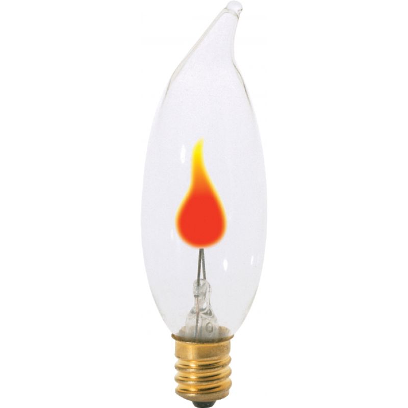Satco 3W Candelabra CA8 Incandescent Flicker Flame Decorative Light Bulb