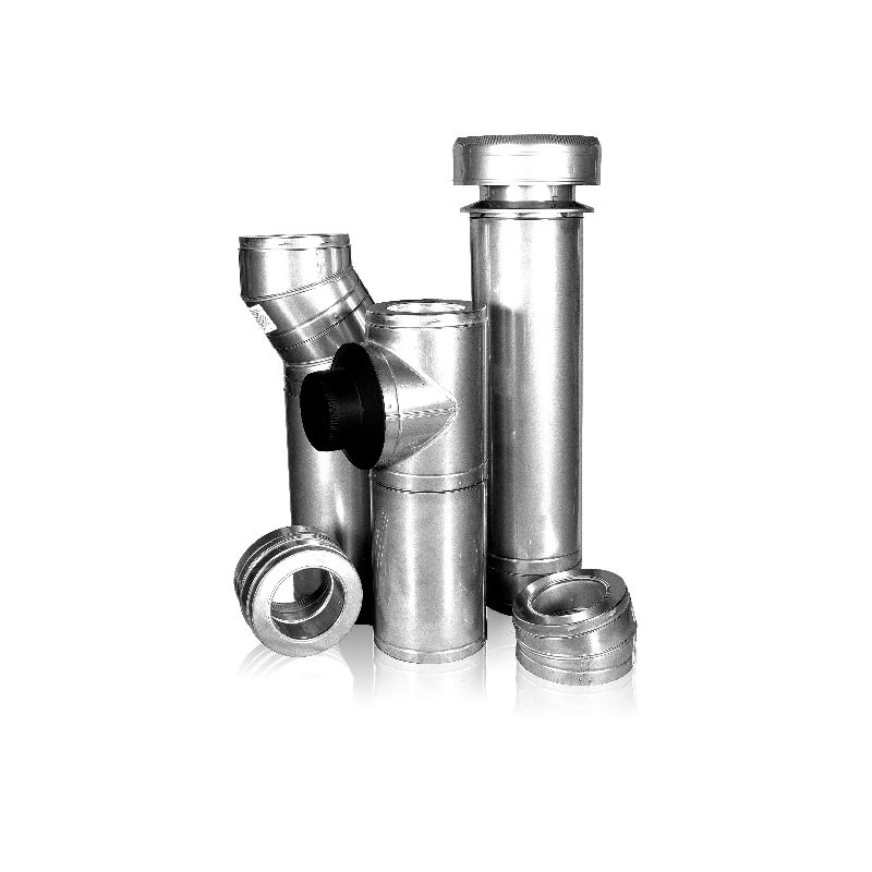 Selkirk SuperVent JSC7SA2 Chimney Pipe, 9 in OD, 24 in L, Stainless Steel