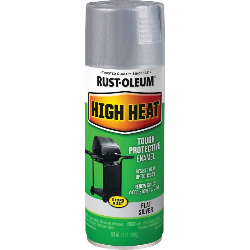 Rust-Oleum High Heat Spray Paint Enamel Silver, 12 Oz.