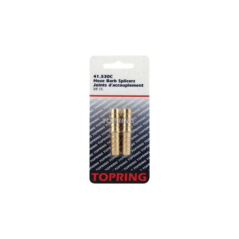 Topring 41.530C Hose Splicer, 3/8 in, Barb, Brass