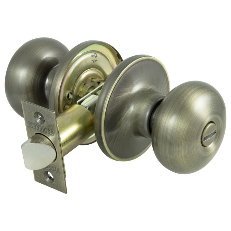 ProSource Privacy Lockset, Tubular Design, Antique Brass