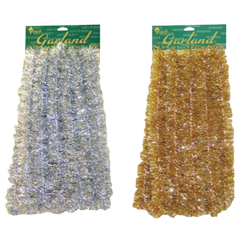 F C Young Silky Colored Garland Gold &amp; Silver (Pack of 24)