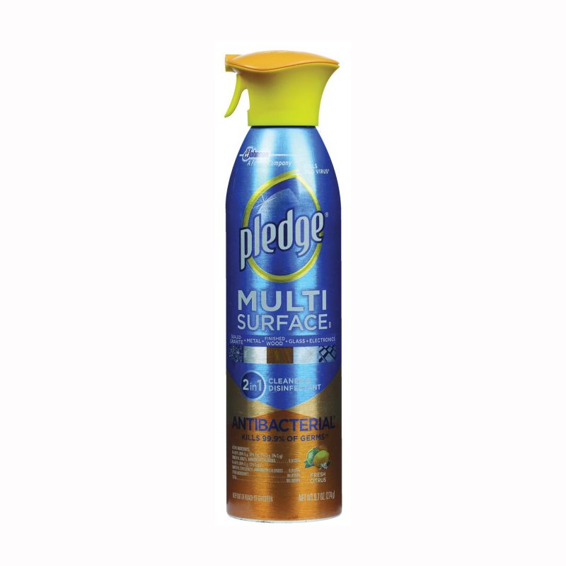 Pledge 72354 Cleaner, 9.7 oz Can, Citrus, Clear Clear