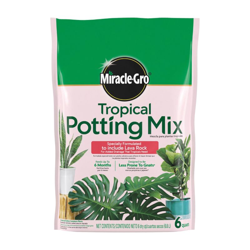 Miracle-Gro 71276430 Tropical Potting Mix, Solid, 6 qt Bag