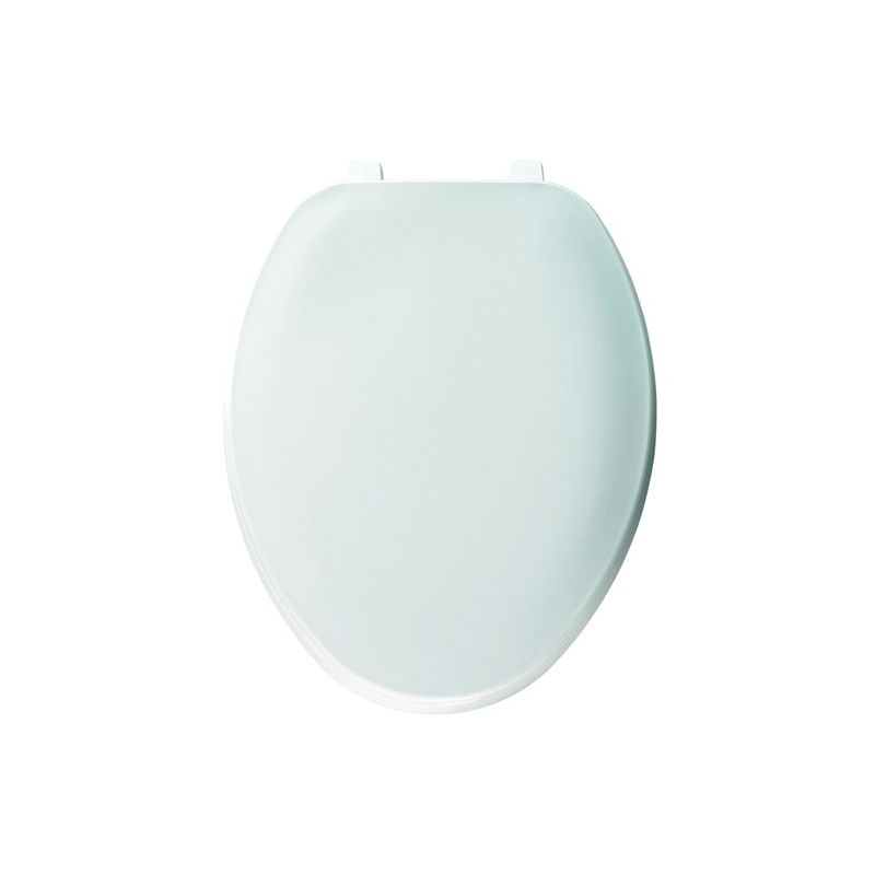 Bemis 170-000 Toilet Seat, Elongated, Plastic, White, Top-Tite Hinge White