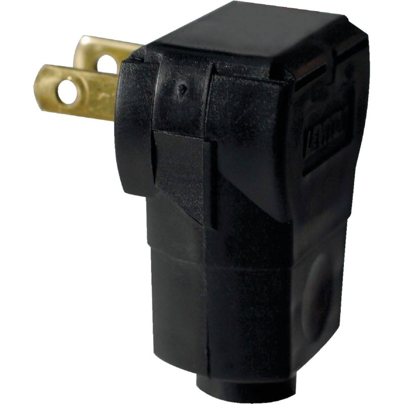 Leviton Angle Cord Plug Black, 15A