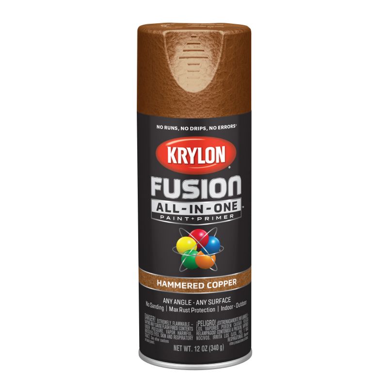Krylon K02786007 Spray Paint, Hammered, Copper, 12 oz, Can Copper