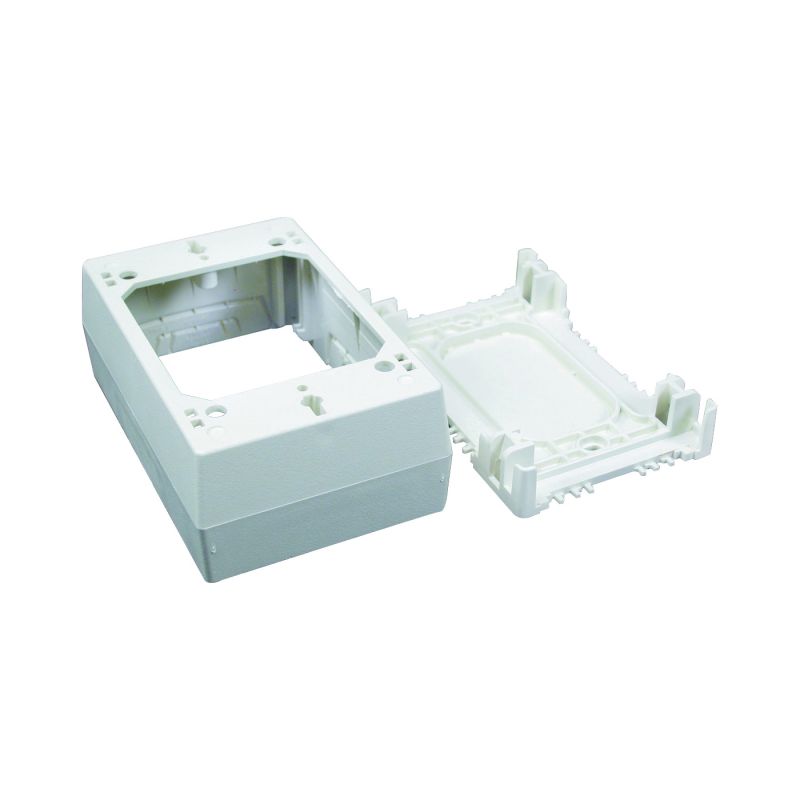 Wiremold NM NM35 Outlet Box, 0 -Knockout, Plastic, Ivory, Wall Mounting Ivory