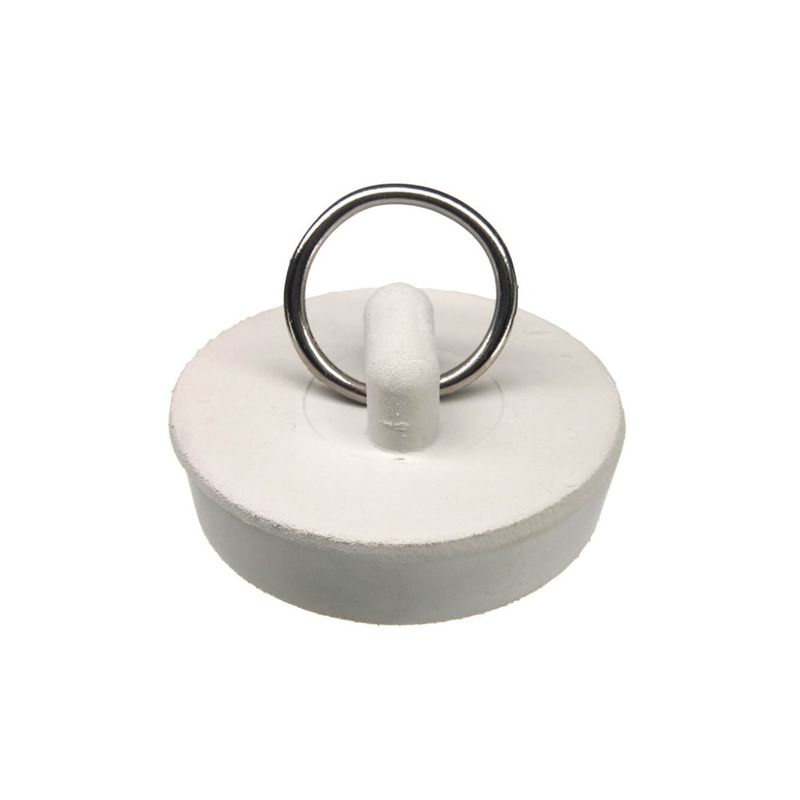 Danco 80227 Drain Stopper, Rubber, White, For: 1-1/2 in Drain, Universal Sink White