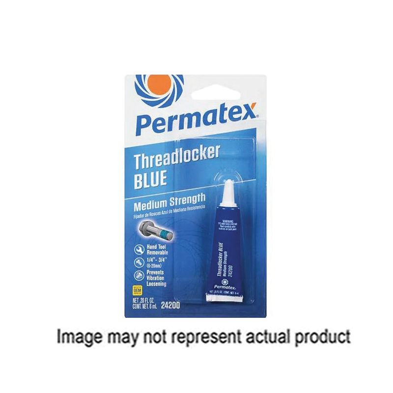 Permatex 24200 Threadlocker, 6 mL Bottle, Liquid, Blue Blue