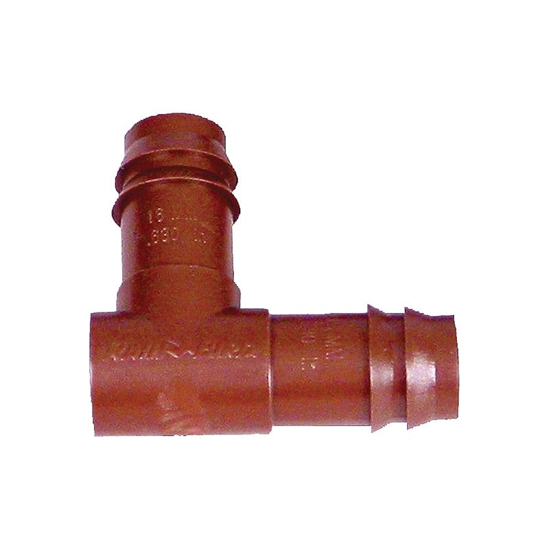 Rain Bird BE50/4PK Drip Irrigation Elbow, 1/2 in Connection, Barb, Plastic, Brown Brown