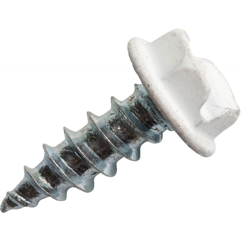 Do it Slotted Hex Washer Head Zip Screw White