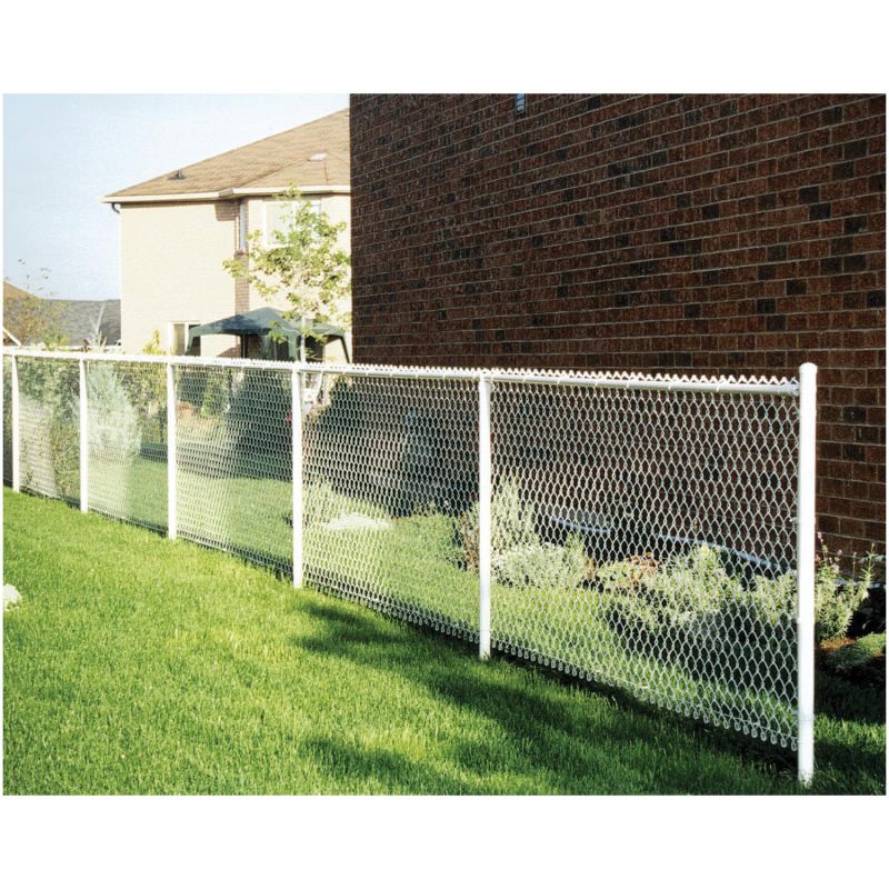 Acculink CVW2148 Chain-Link Fence, 11 ga Mesh Wire, 48 in x 50 ft Mesh, Metal/Vinyl Mesh, White White