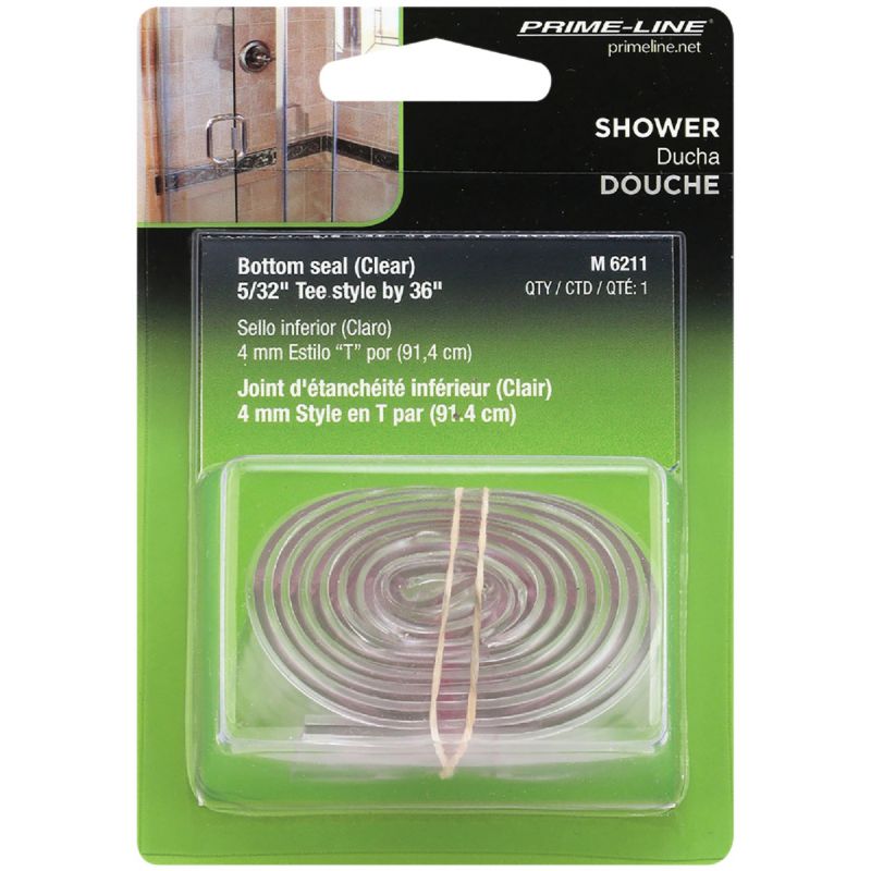 Prime-Line Tee-Shaped Shower Door Sweep 1 In. W. X 36 In. L., Clear
