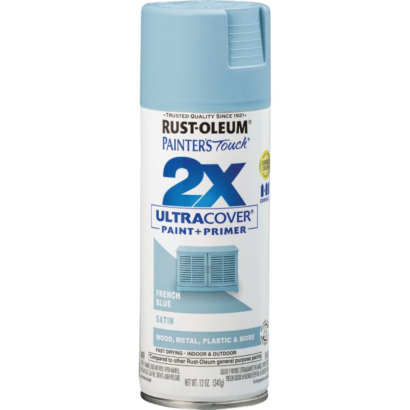 Rust-Oleum Painter&#039;s Touch 2X Ultra Cover Paint + Primer Spray Paint French Blue, 12 Oz.