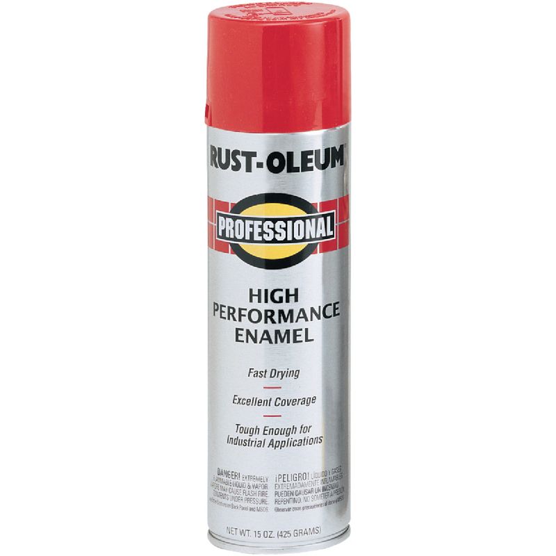 Rust-Oleum Professional High Performance Enamel Spray Paint Safety Red, 15 Oz.