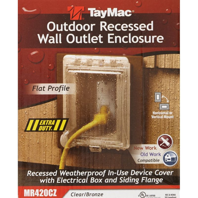 TayMac Recessed Outdoor Outlet Kit Bronze