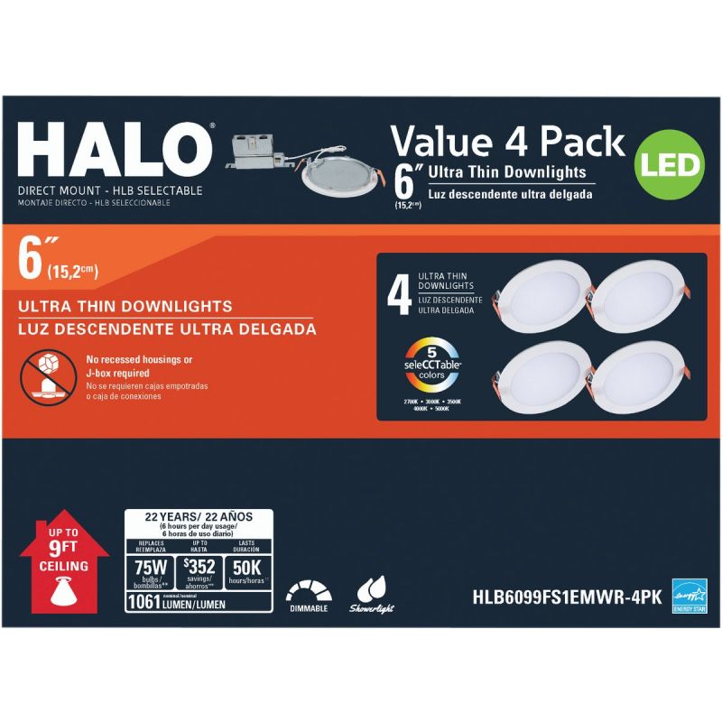 Halo 6 In. Color Temperature Selectable Recessed Light Fixture