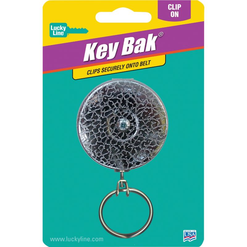 Lucky Line Key Bak Retractable Key Chain Chrome