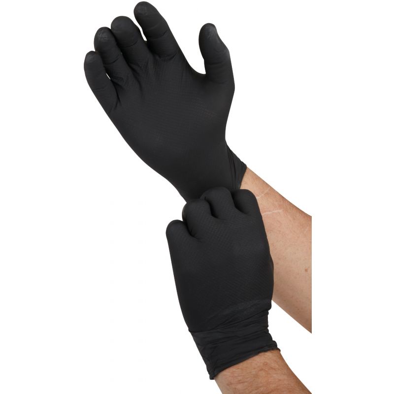 Grippaz Disposable Gloves L, Black
