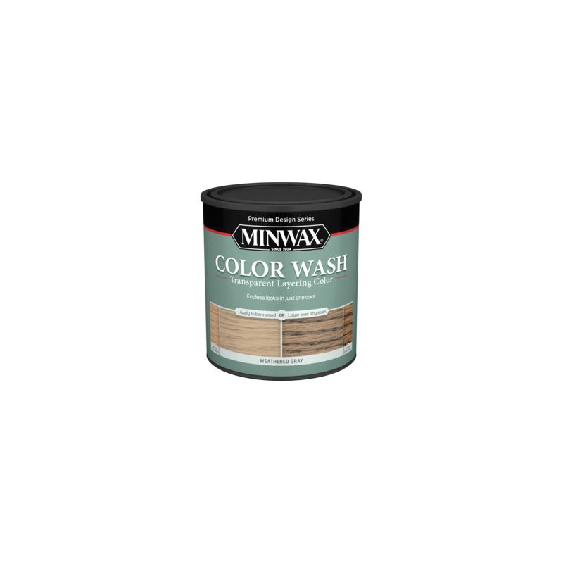 Minwax 400140000 Wood Stain, Weathered Gray, Liquid, 1 qt Weathered Gray