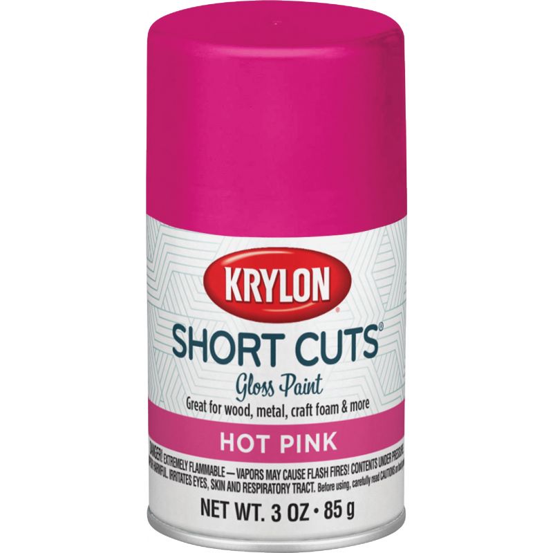 Krylon Short Cuts Enamel Spray Paint Hot Pink, 3 Oz.