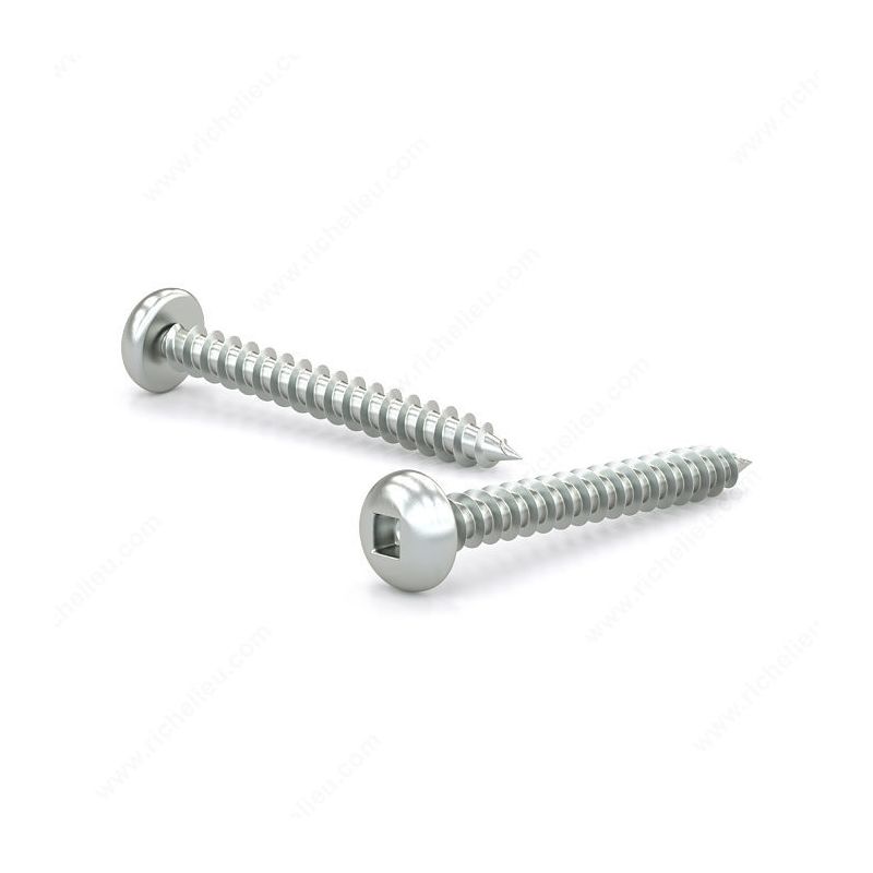 Reliable PKAZ82MR Screw, #8 Thread, 2 in L, Pan Head, Square Drive, Self-Tapping, Type A Point, Steel, Zinc