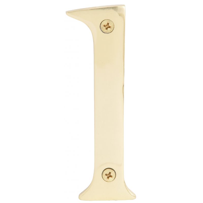 Hy-Ko Solid Brass 3-D House Number Polished Brass, 3-D