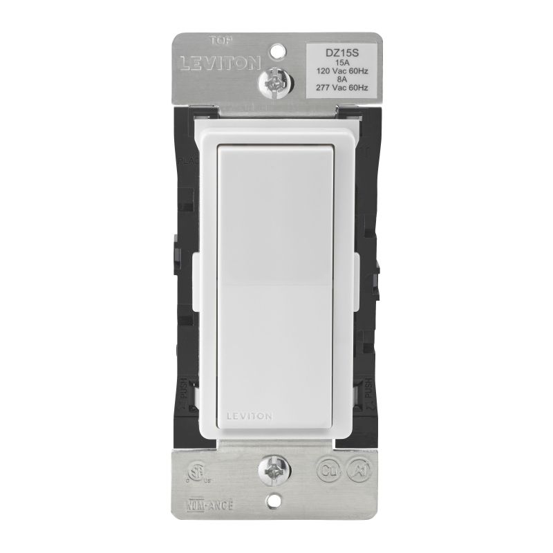 Leviton R51-DZ15S-1RZ Switch, 1-Pole, 3-Way, 120 V, 60 Hz, Z-Wave, Hardwired, Light Almond/White Light Almond/White