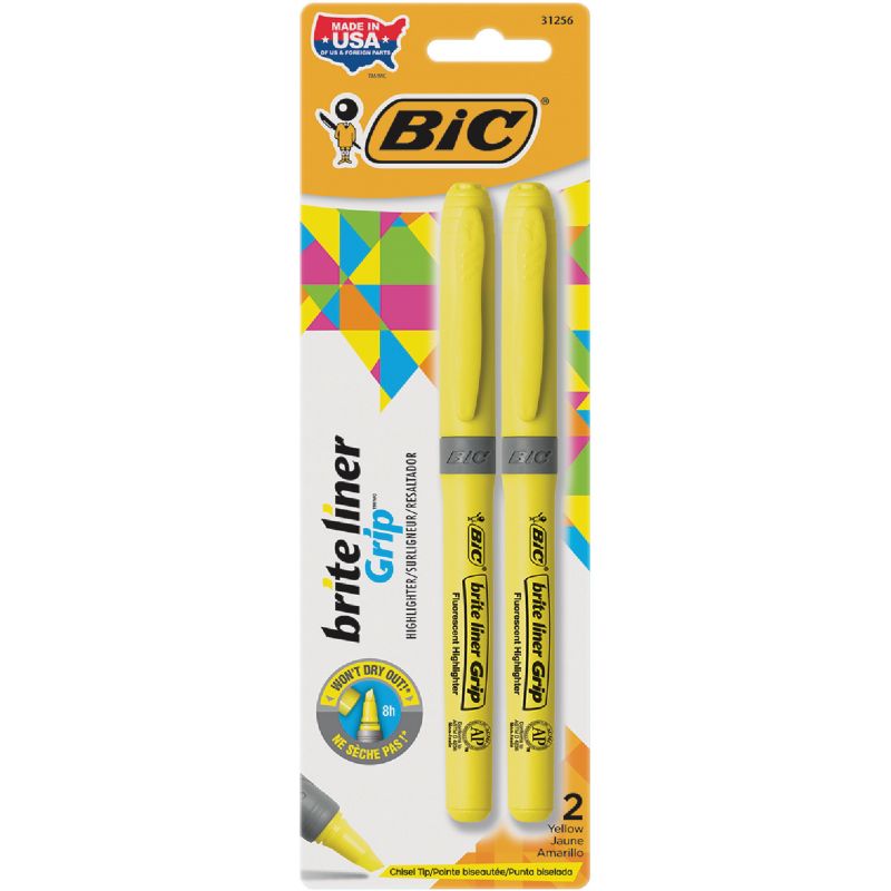 Bic Brite Liner Grip Highlighter Yellow