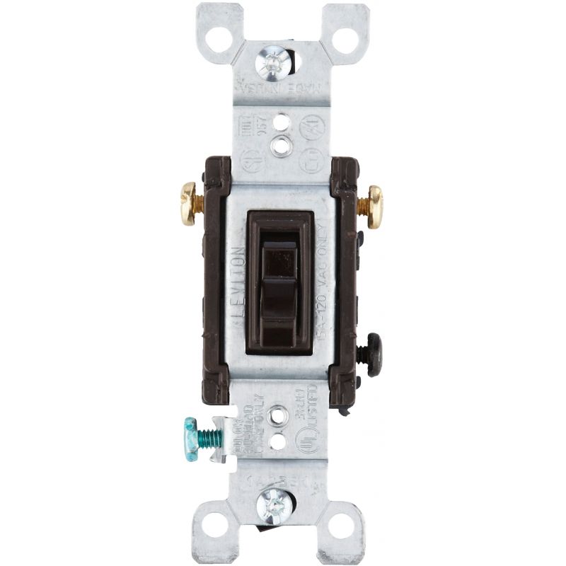 Leviton Grounded Quiet 3-Way Switch Contractor Pack Brown, 15 (Pack of 10)