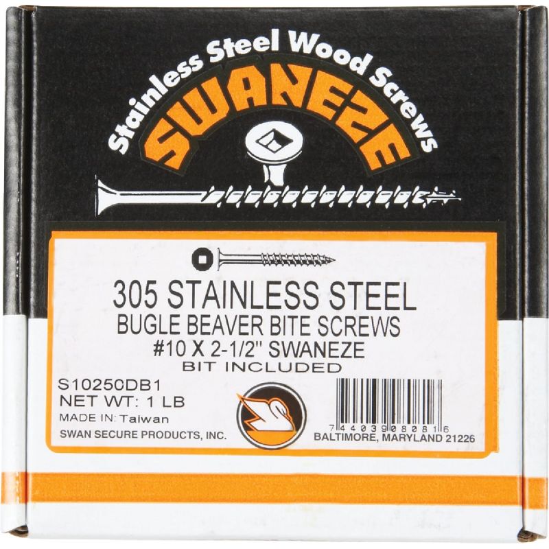 Simpson Strong-Tie Stainless Steel Bugle Head Deck Screw #10 X 2-1/2 In., Gray, #2