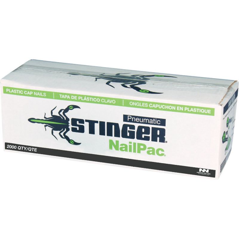 Stinger 136260 Cap Nail, 1 in L, Plastic