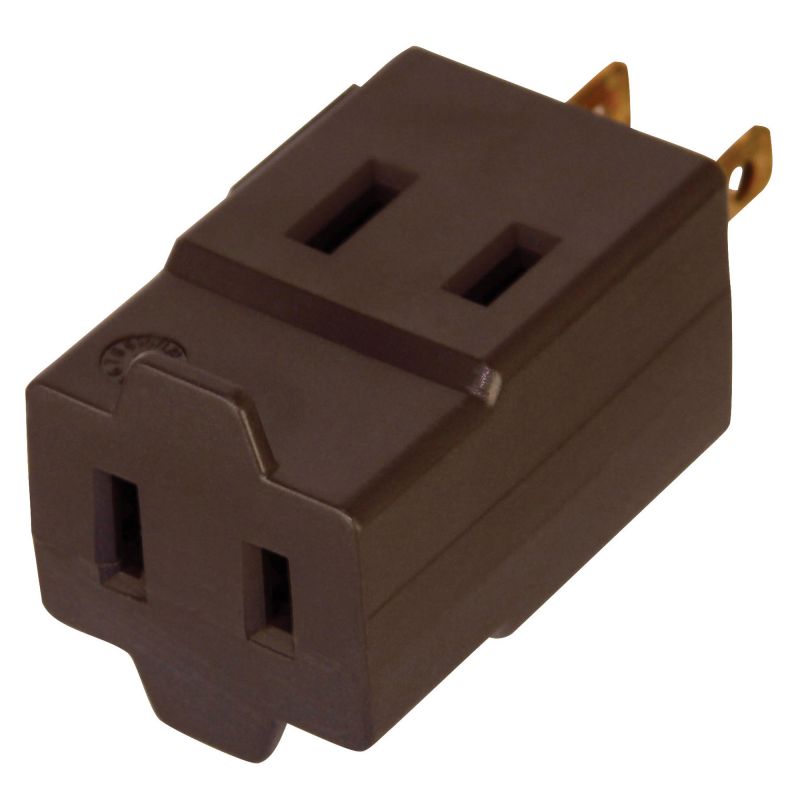 Eaton Wiring Devices 4400B-BOX Outlet Tap, 2 -Pole, 15 A, 125 V, 3 -Outlet, NEMA: NEMA 1-15R, Brown Brown