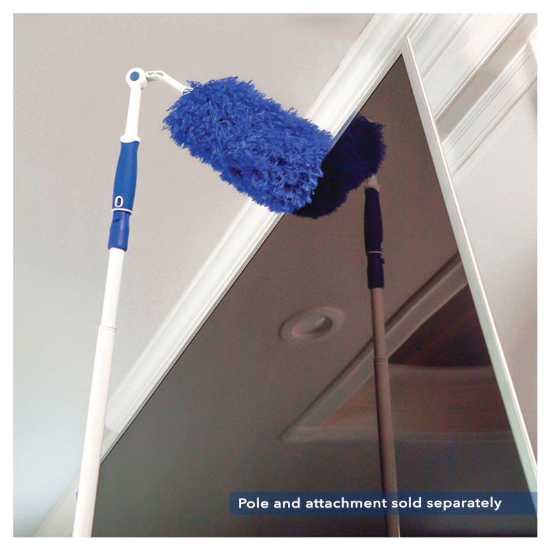 Unger 989230 Click and Dust Duster, 2 in Head, Microfiber Head, 6 in L Handle, Blue Blue