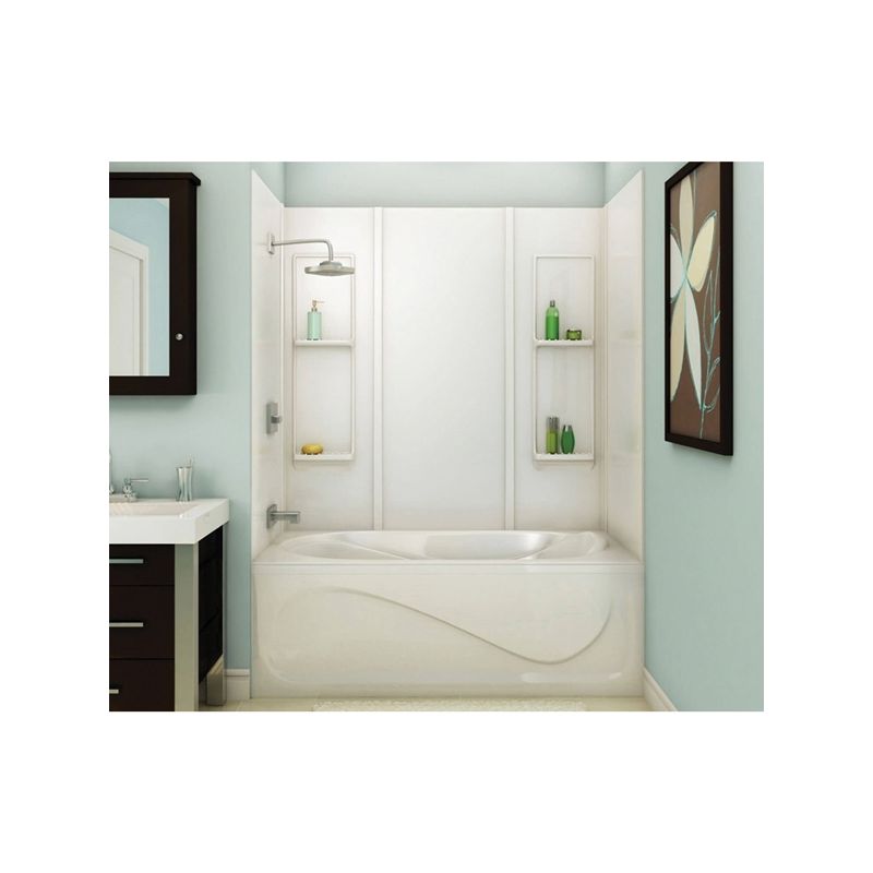 Maax Elan Series 101343-000-001 Bathtub Wall Kit, 31-3/4 in L, 60-1/2 in W, 59 in H, Acrylic, Glue Up Installation White