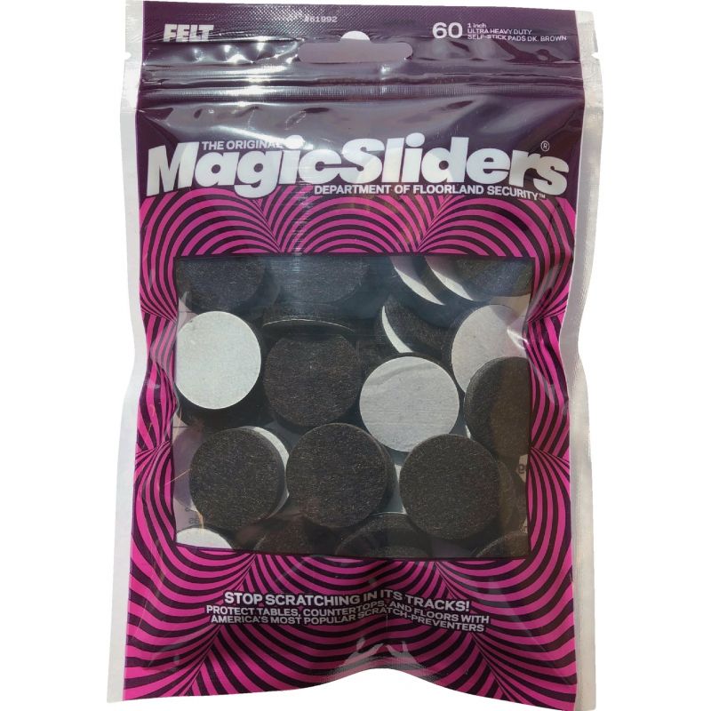 Magic Sliders Felt Furniture Pad 1 In., Dark Brown