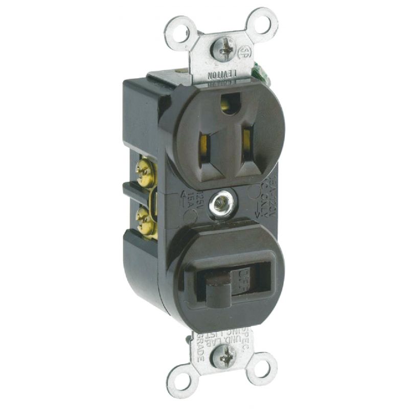 Leviton Heavy-Duty Switch &amp; Outlet Brown