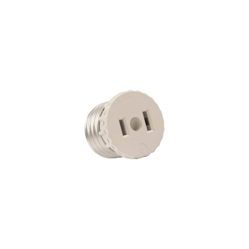 Leviton 002-00125-000 Lamp Holder Adapter, 660 W, Plastic, White White
