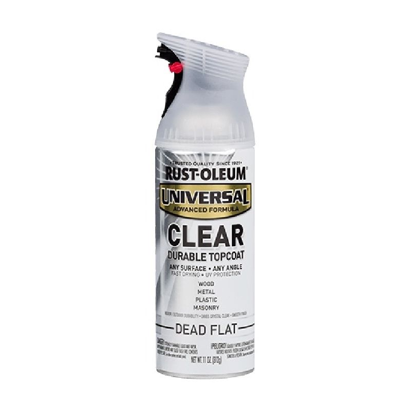Rust-Oleum 302151 Enamel Spray Paint, Dead Flat Clear, 11 oz, Can Dead Flat Clear